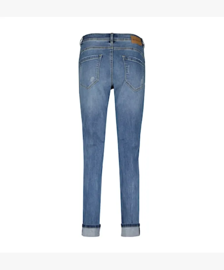 Red Button Laila Rip and Repair Blue Denim
