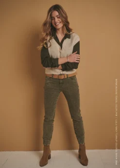RED BUTTON LULU DARK GREEN