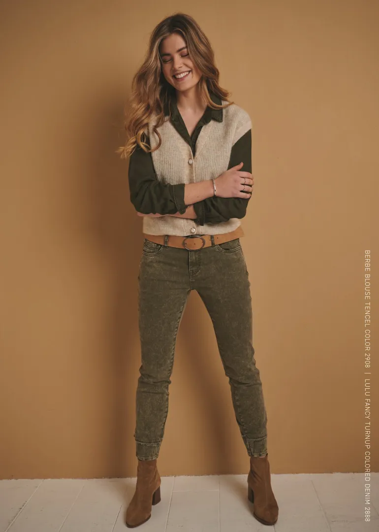 RED BUTTON LULU DARK GREEN