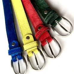 RED HAIR ON HIDE WOMEN'S BELT