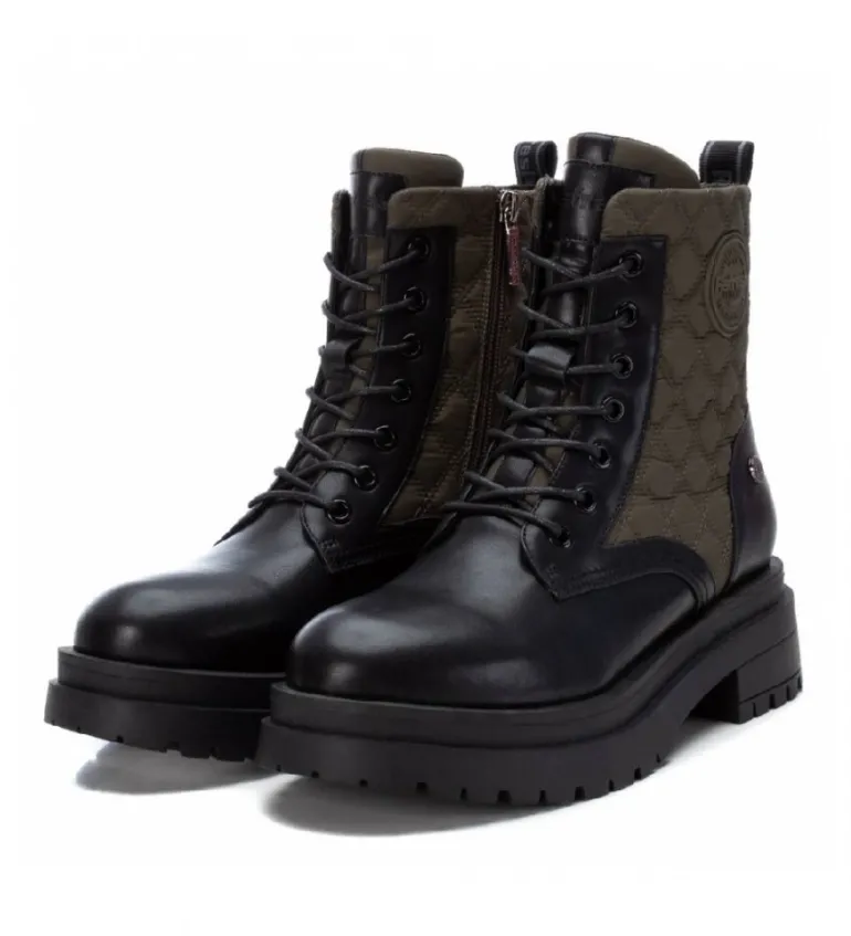 Refresh PU Combination Boots Khaki