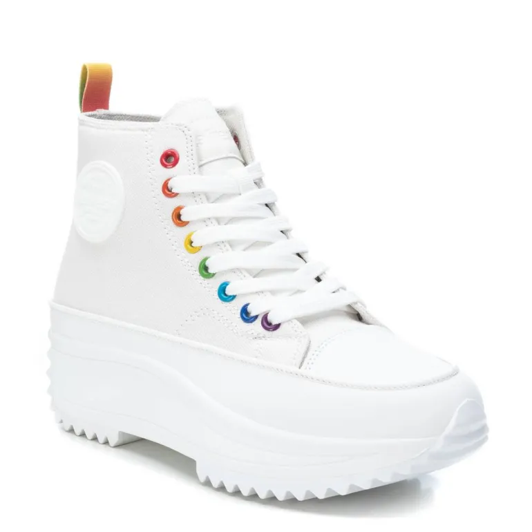 Refresh White Canvas High Top Trainers