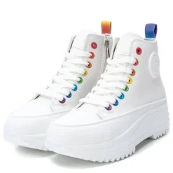 Refresh White Canvas High Top Trainers
