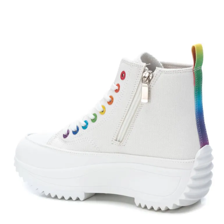 Refresh White Canvas High Top Trainers