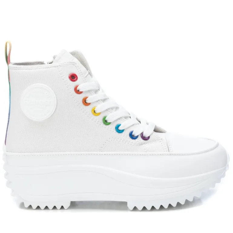 Refresh White Canvas High Top Trainers