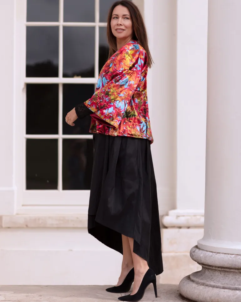 REVERSIBLE VELVET KIMONO - BLUE SKY ACER