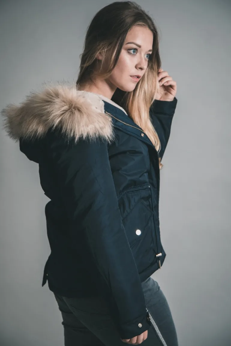RINO & PELLE COATED TWILL ANORAK NAVY