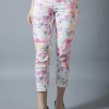 ROBELL TROUSERS ROSE 09 SLIM FIT MULTICOLOUR PRINT 68CM
