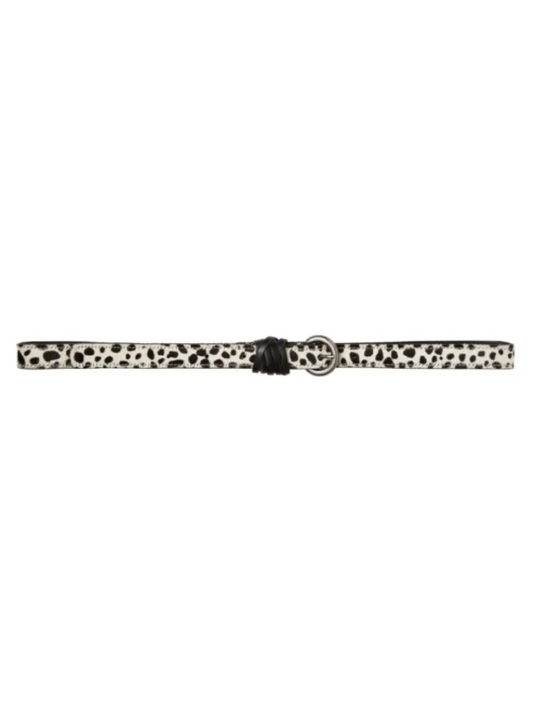 SANDWICH ANIMAL PRINT SKINNY LEATHER BELT