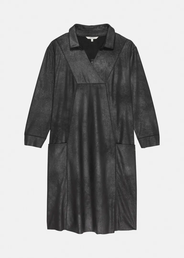 Sandwich Coated Dress Almost Black