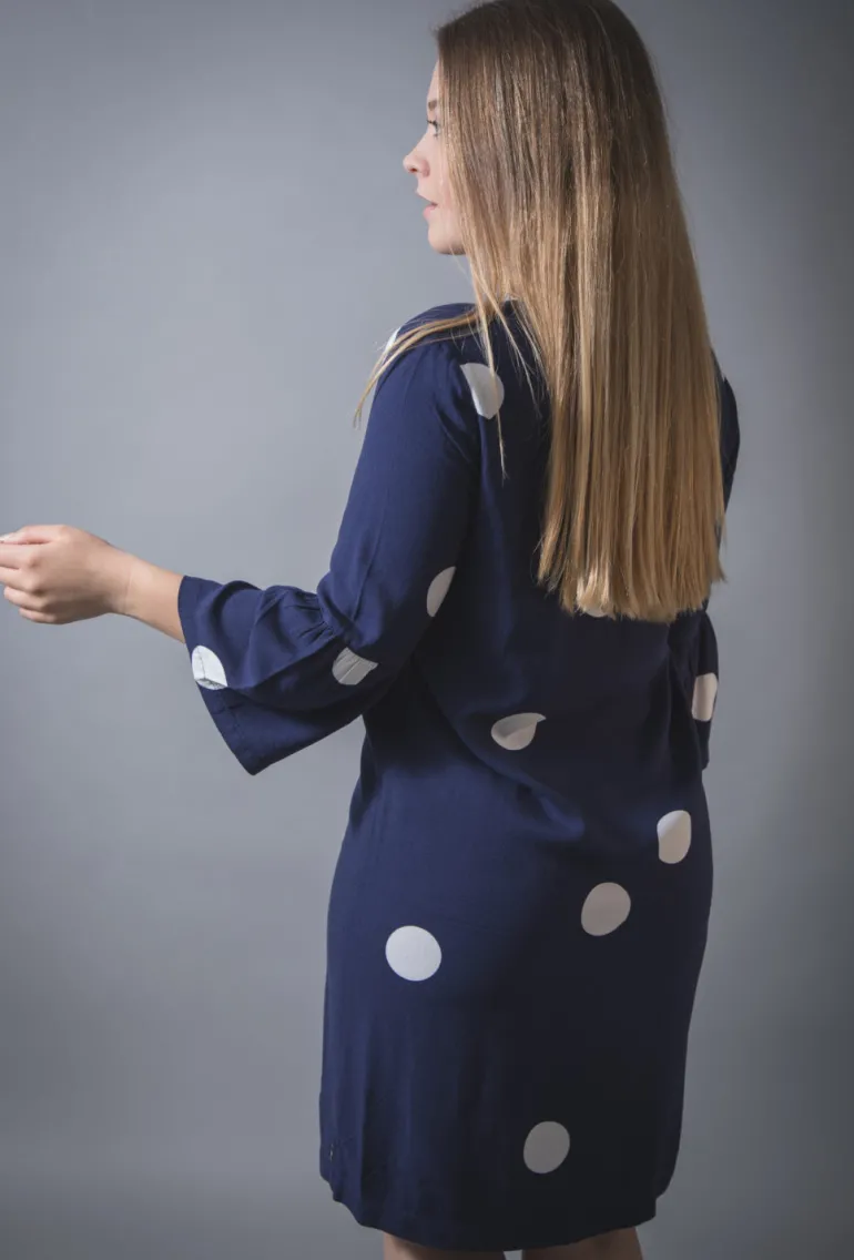 SANDWICH LARGE SPOT DRESS MARITIME BLUE