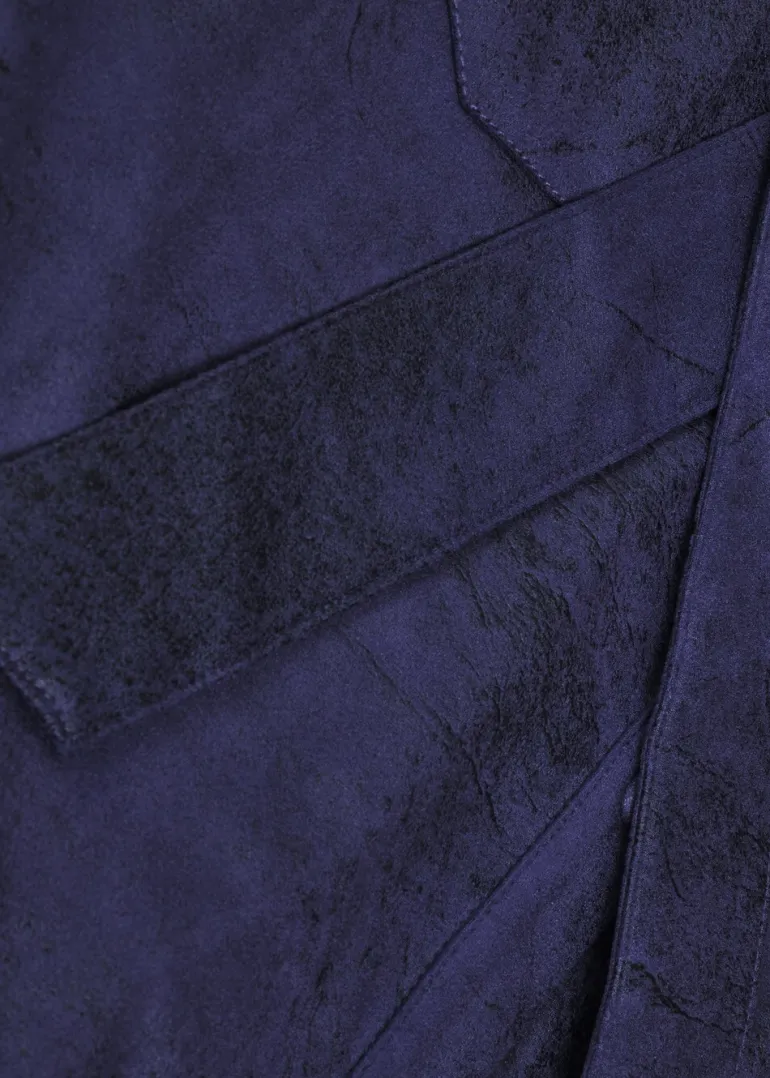 SANDWICH MIDI SUEDE DRESS/JACKET MIDNIGHT BLUE