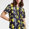 Sandwich Top Floral Print Navy