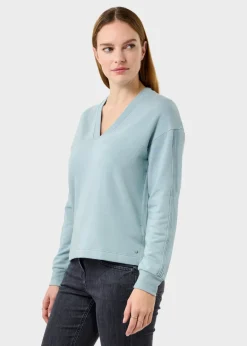 Sandwich V Neck Sweater Stone Blue