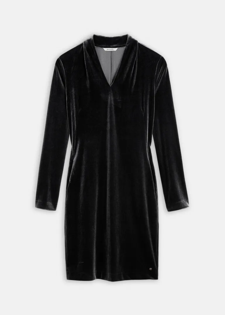 SANDWICH VELVET JERSEY MIDI DRESS