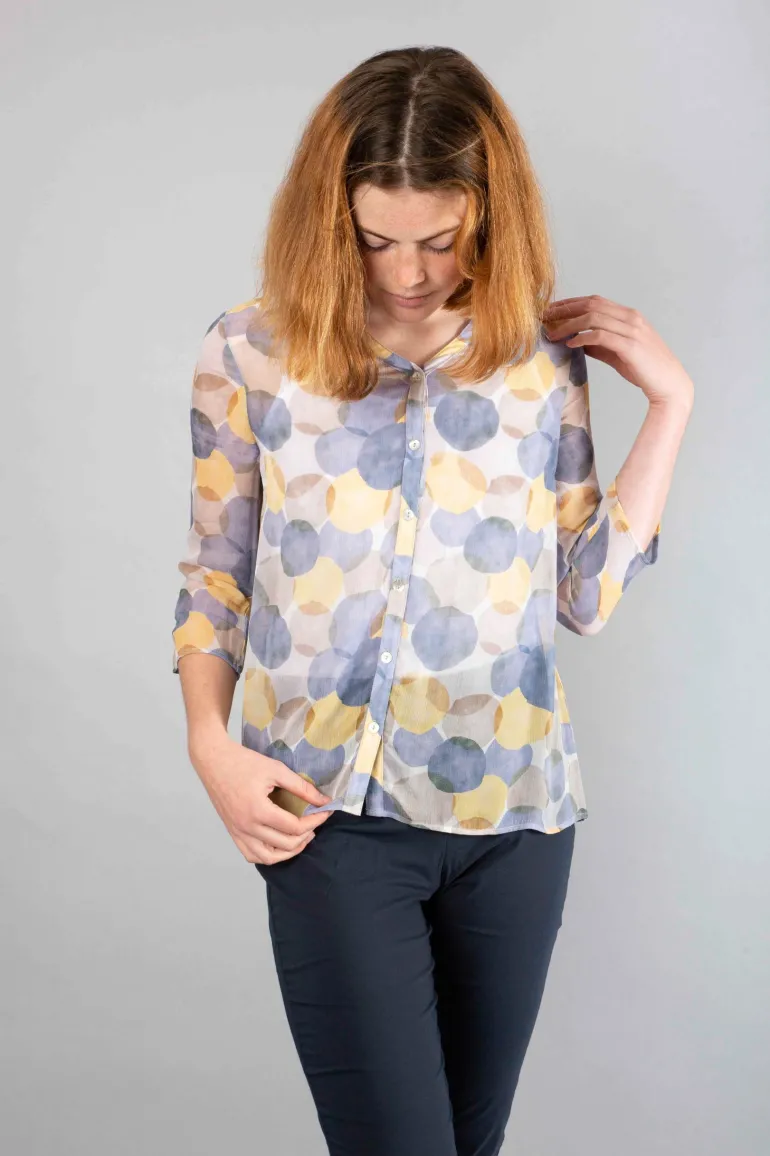 Simclan Dot Print Blouse Blue