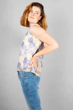 Simclan Dot Sheer Top Blue