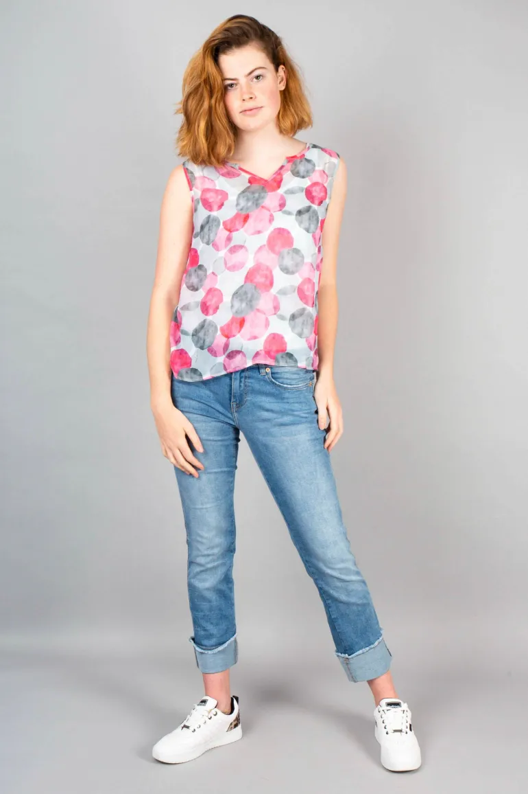 Simclan Dot Sheer Top Grey