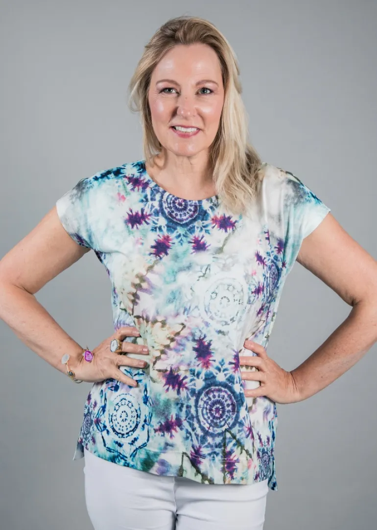 SIMCLAN TIE-DAY TOP BLUE