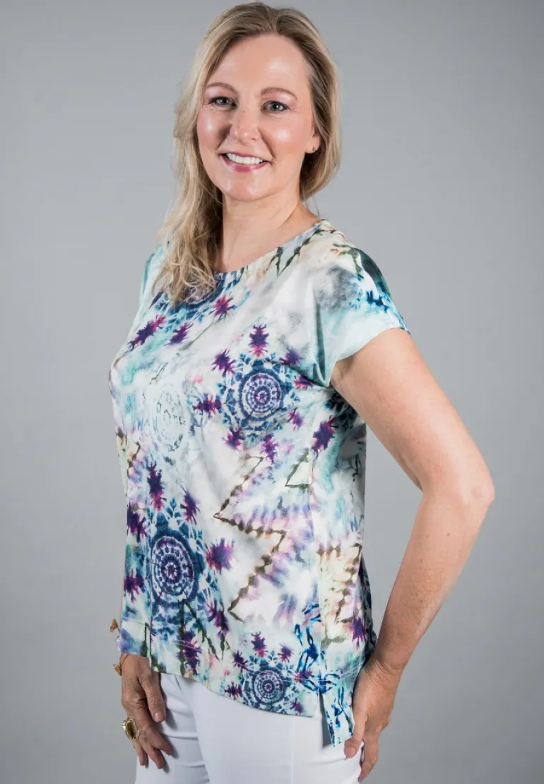 SIMCLAN TIE-DAY TOP BLUE
