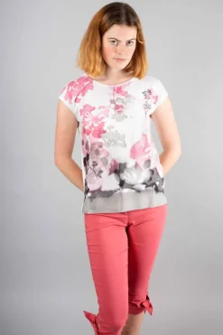 Simclan Top Floral Print Grey