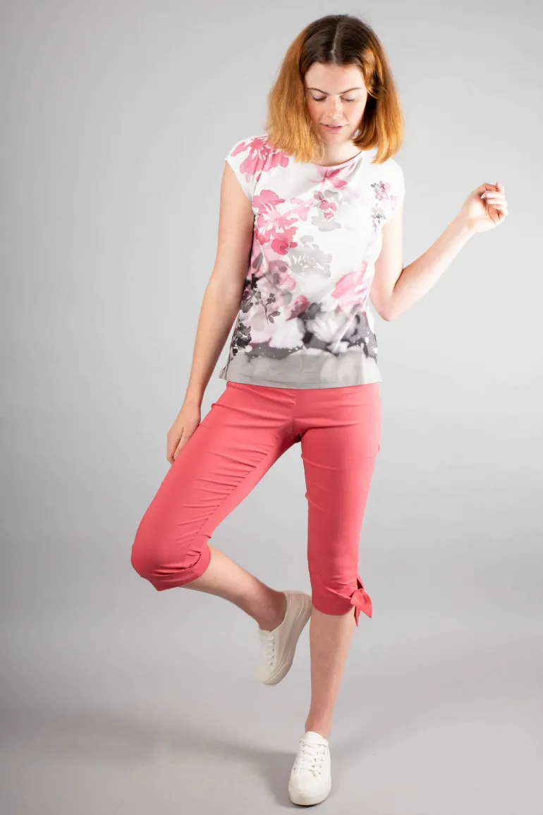 Simclan Top Floral Print Grey