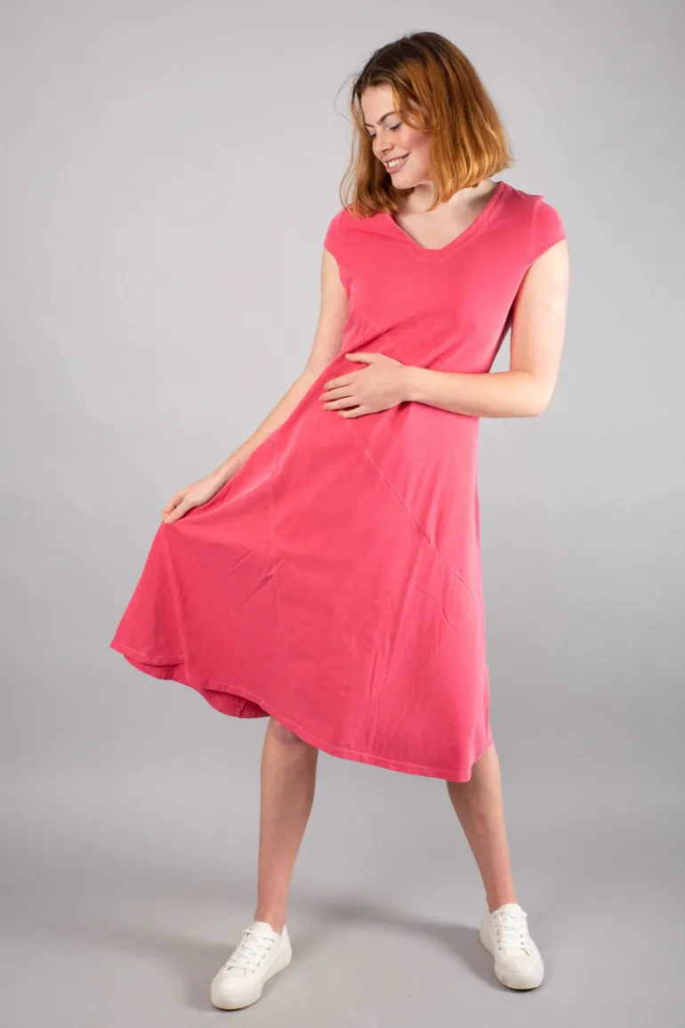 Simclan V Neck Dress Raspberry