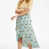 SOAKED IN LUXURY ISABETH FLORAL WRAP SKIRT ANGEL BLUE