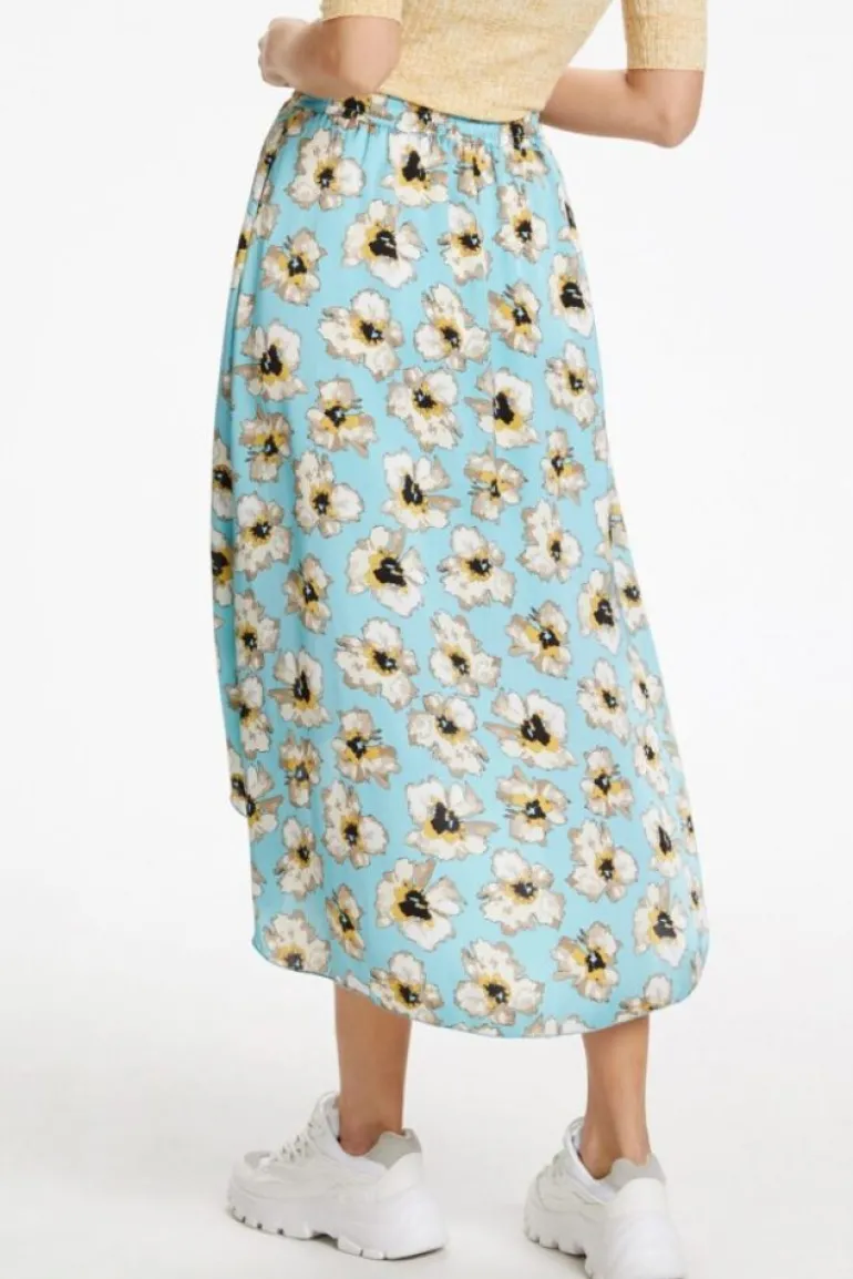 SOAKED IN LUXURY ISABETH FLORAL WRAP SKIRT ANGEL BLUE