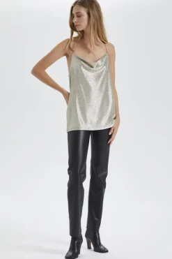 SOAKED IN LUXURY KAMALA TOP SILVER