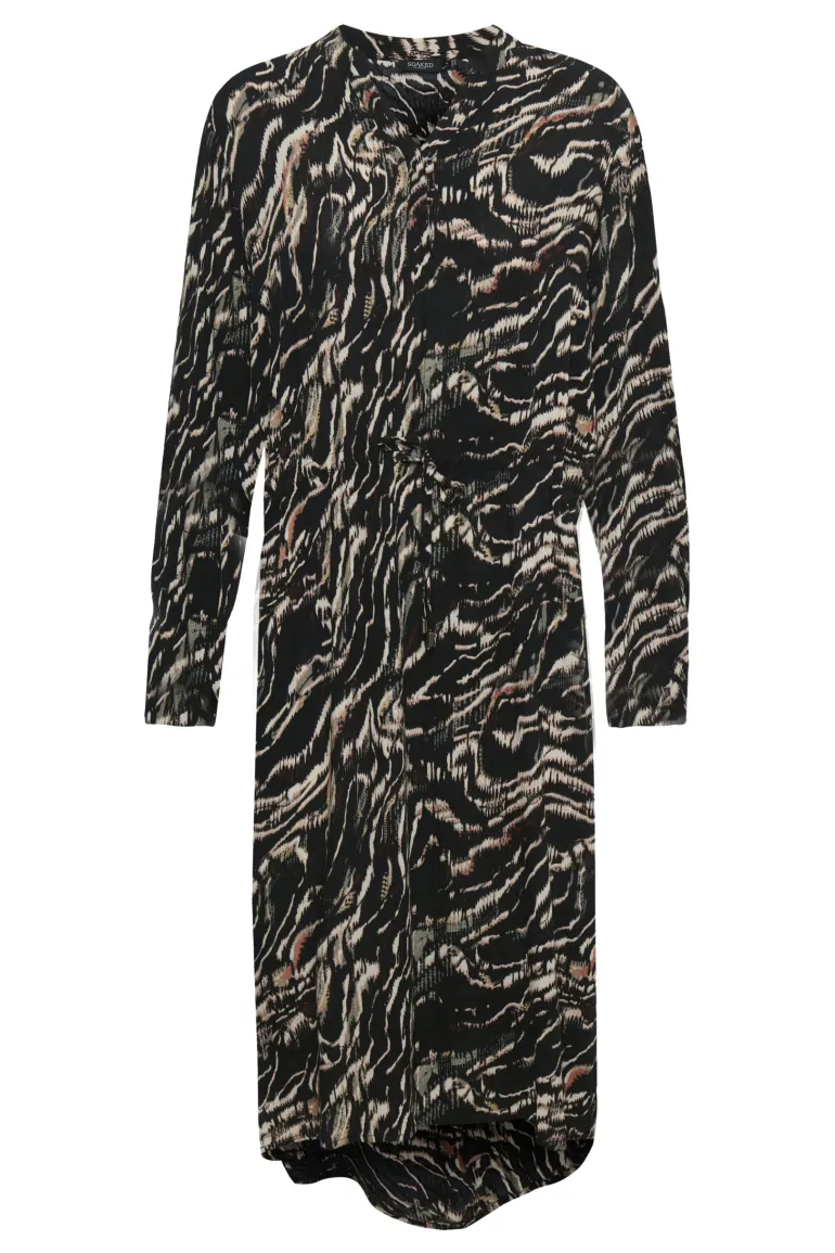 SOAKED IN LUXURY ZAYA DRESS ABSTRACT BLACK