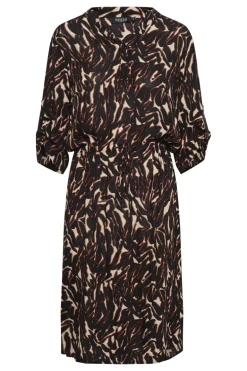 SOAKED IN LUXURY ZAYA DRESS DARK TRICOLOUR PRINT