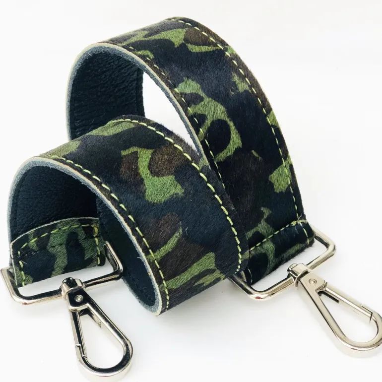 SUZY PONY SKIN SHORT SHOULDER STRAP GREEN CAMO