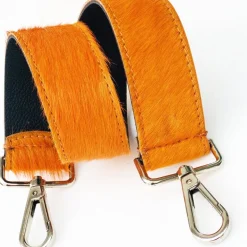 SUZY SHORT PONY SKIN SHOULDER STRAP NEON ORANGE