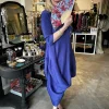 Thanny Asymmetric Plissé Dress Royal Blue