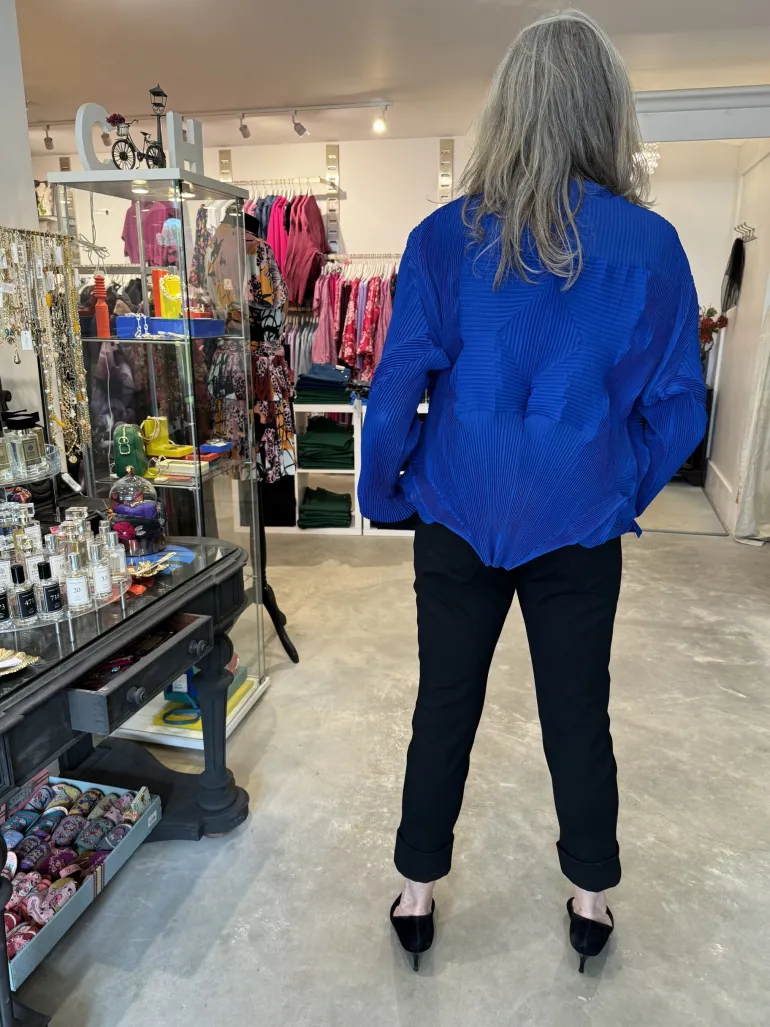 Thanny Short Plissé Jacket Royal Blue