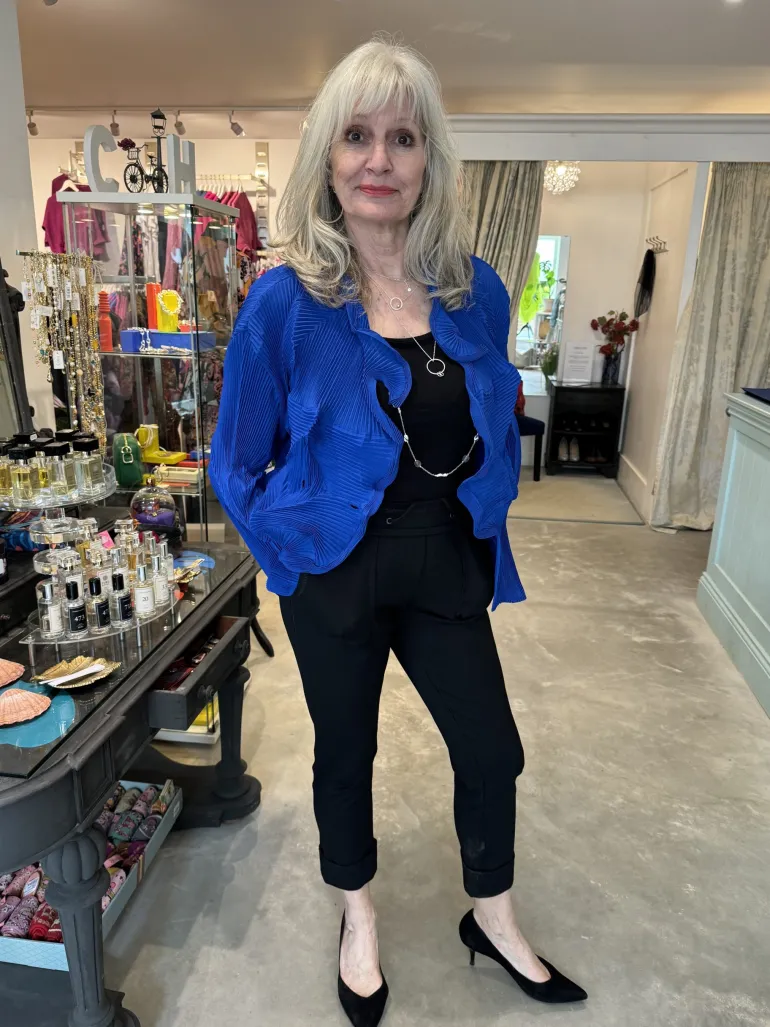 Thanny Short Plissé Jacket Royal Blue