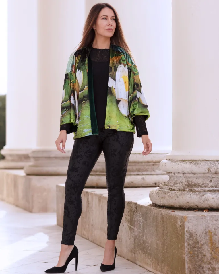 VELVET REVERSIBLE KIMONO - WATERLILY