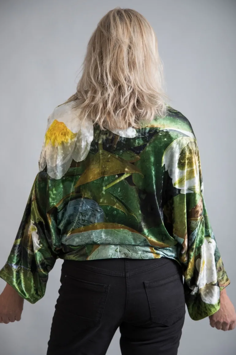 VELVET REVERSIBLE KIMONO - WATERLILY