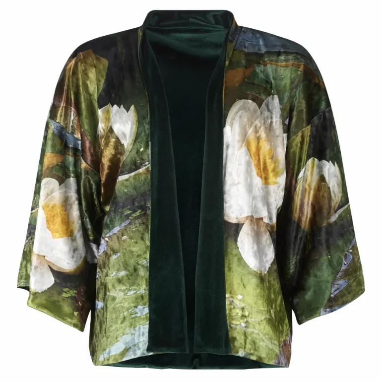 VELVET REVERSIBLE KIMONO - WATERLILY