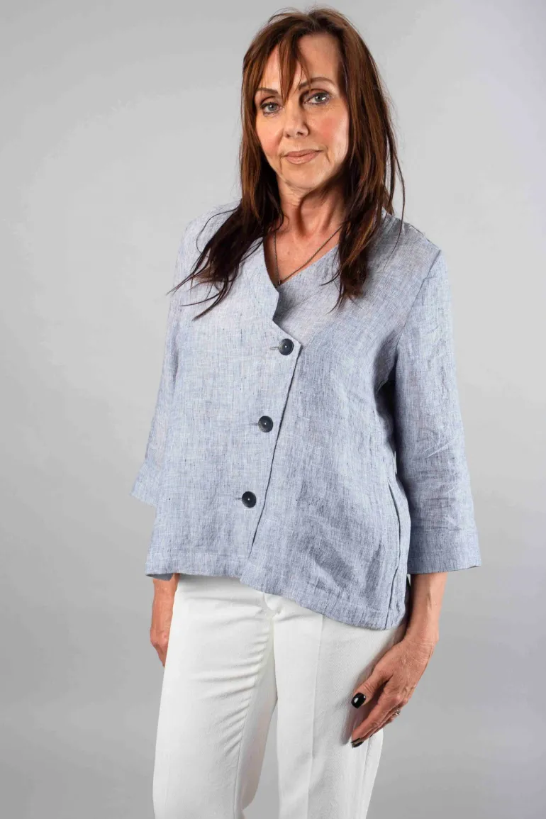 Vetono Short Jacket Blue Melange
