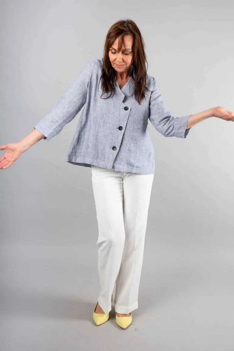 Vetono Short Jacket Blue Melange