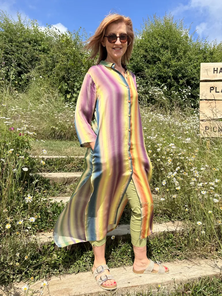 Yavi Long Multicolour Shirt Dress