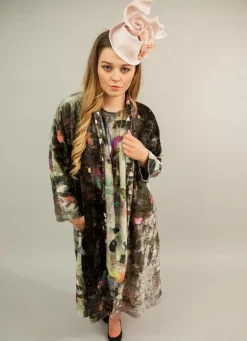 YAVI SILK VELVET ANJALI COAT - 100CM