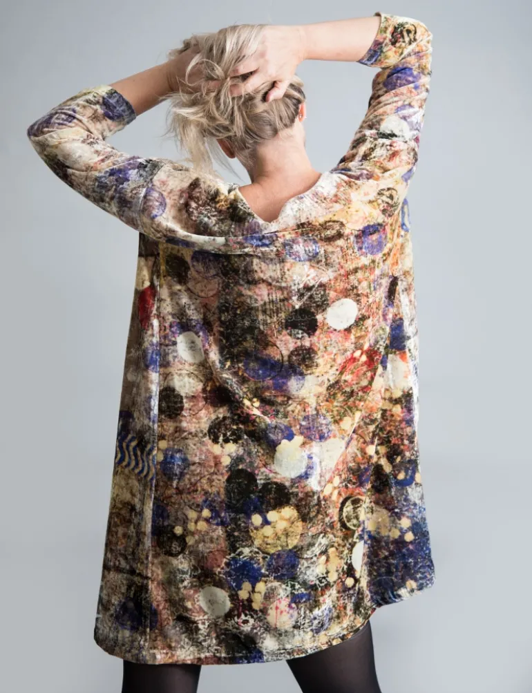 YAVI SILK VELVET DRESS CIRCLES