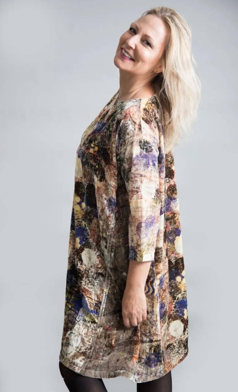 YAVI SILK VELVET DRESS CIRCLES